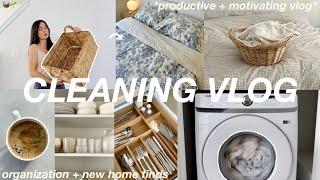 CLEANING VLOG *productive + motivating*  organization/clean my house with me