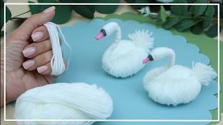 Amazing idea! EASILY and QUICKLY Make a Beautiful SWAN from Yarn / DIY NataliDoma