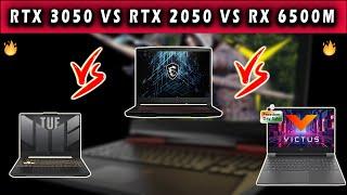 RTX 3050 VS RTX 2050 VS RX 6500M | Best Laptop Graphic Card In 2023 | Benchmarks & Gaming Test 