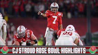 CJ Stroud Rose Bowl Skycam Highlights