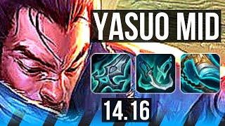 YASUO vs ZED (MID) | 8 solo kills, 43k DMG, 65% winrate, Legendary | EUW Master | 14.16