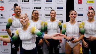 Team Brazil Shows Off Their Dance Moves (Rebeca Andrade, Flavia Saraiva, Jade Barbosa & Time Brasil)