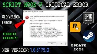 HOW TO FIX SCRIPT HOOK V CRITICAL ERROR - GTA V | GTA V UPDATE v 1.0.3179.0