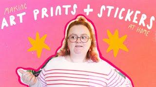 How I Make Art Prints and Stickers At Home  Shop Update Prep + How To Digitise Artwork in Photoshop