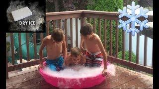 Dry Ice In Kiddie Pool Challenge!