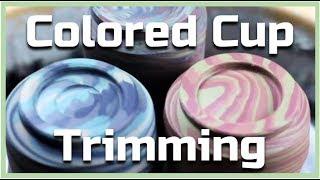 Trimming Neriage/Agateware Cups made with COLORED PORCELAIN