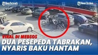 Viral, Dua Pesepeda Bertabrakan Nyaris Baku Hantam Terekam CCTV