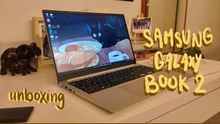 chill laptop unboxing  samsung galaxy book2  | studio ghibli + kpop