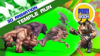 Green Screen Temple Run Monsters Pack 3D Animation - PixelBoom