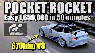 Fastest car for Tokyo Money Grind | Mazda MX5 / Miata V8 Build | Gran Turismo 7 Easy Money Method