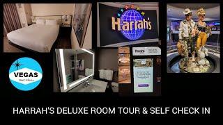 VEGAS Harrah's Mountain Deluxe Room Tour & Self Check In Demo