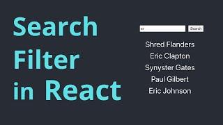 React Search Filter - How to Build a Search Filter in React