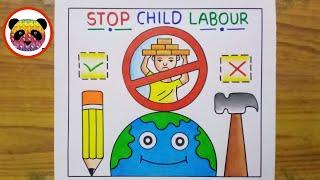 World Day Against Child Labour Drawing / Stop Child Labour Poster Drawing / Child Labour Drawing