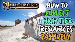 Myth of Empires how to place collection points in your base and collect resources passively on pve