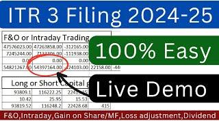 ITR 3 filing online 2024-25 for F&O,Intraday trading,capital gains on stock/mf | FnO loss in ITR