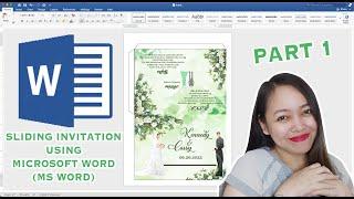 SLIDING WEDDING INVITATION (PART 1) | How to make layout in Microsoft Word (MS Word) | Cassy Soriano