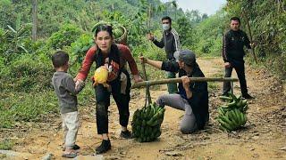 Harvest bananas to sell at the market, a single mother unfortunately met a bad guy.