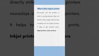 What is non-impact Printer | Computer Fundamentals |