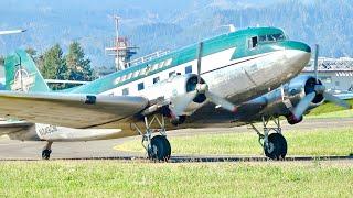 RARE AND OLD! Morlock Aviation (Olive Air) Douglas DC-3C (N249CM) Departure at Zeltweg Air Base!