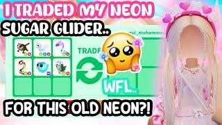 I TRADED MY NEON SUAGR GLIDER FOR THIS OLD NEON..WFL? #adoptmeroblox #preppyadoptme #preppyroblox