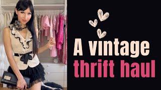 A thrift haul with 10 thrifted vintage and second hand outfits