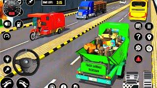 550 auto 3D loader rickshaw driving duty in off-road city india - rickshaw driving driver game