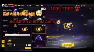 HOW TO GET FREE UNLIMITED CUSTOM CARD NEW UPDATE GARENA FREE FIRE