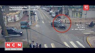 CINCO TV - Tras un accidente entre un auto y una moto, rápida asistencia en Benavidez