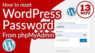 How to reset your WordPress website password from phpMyAdmin