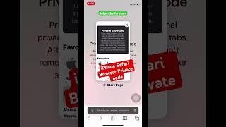 Safari Browser Private mode in the IPhone 