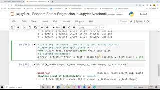 Random Forest Regression in Jupyter Notebook