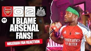 ARSENAL 0-2 NEWCASTLE ( Godfrey - NIGERIAN FAN REACTION) EFL CUP - 2024-2025 HIGHLIGHTS