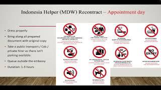 Indonesia Helper / MDW / FDW / Maid contract renewal at Indonesia Embassy before home leave