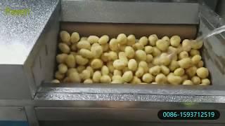 potato washing peeling machine test demo for UK From Sally 0086-15937125109