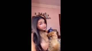 OMG Lucky Dog Licks Her ️Subscribe For Daily Videos#tiktok #boobs