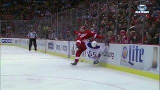 Kronwall flattens Letestu along the boards