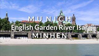 Munich Walking Tour Part 4  English Garden River Isar Minhen Šetnja Deo 4