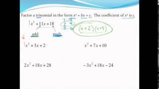 Factoring a trinomial when a is 1