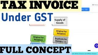 Tax Invoice Under GST | Provisions related to tax Invoice in GST| Full Concept|