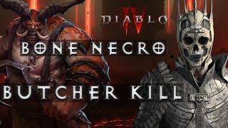 Bone Necro 42 sec BUTCHER KILL Diablo 4 NECROMANCER OP BONE NECRO DPS BUTCHER KILL LEVEL 25 D IV D4