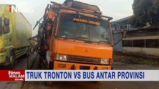Kecelakaan Truk Tronton Vs Bus Antar Provinsi, Sopir Bus Tewas #iNewsMalam 21/07
