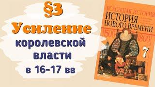 Краткий пересказ §3 Усиление королевский власти в 16-17вв. История 7 класс Юдовская