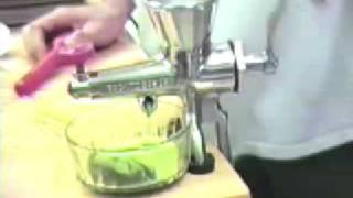 Back to Basics Stainless Steel Wheatgrass Juicer demo courtesy of discountjuicers.com