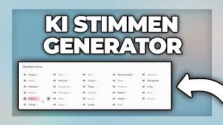 KI Stimmen Generator (kostenlos) - Text to Speech Künstliche Intelligenz Tutorial