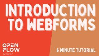 Creating your first webform workflow in OpenFlow