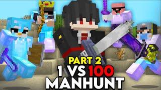 1 vs 100 Players Simulate Minecraft MANHUNT