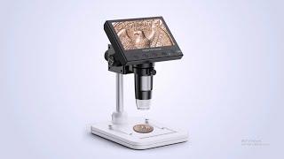 4.3 inch digital microscope, coin microscope, 50X-1000X magnification, with 8 adjustable LED lights