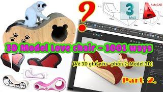 Hướng dẫn vẽ 3D ghế yêu đơn giản_Simple 3D love chair tutorial