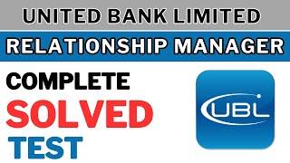 ubl rm test | Relationship manager online test | Solved ubl relationship manager online test