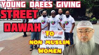 Can male daees give street dawah to non muslim women? Can women give street dawah? Assim al hakeem